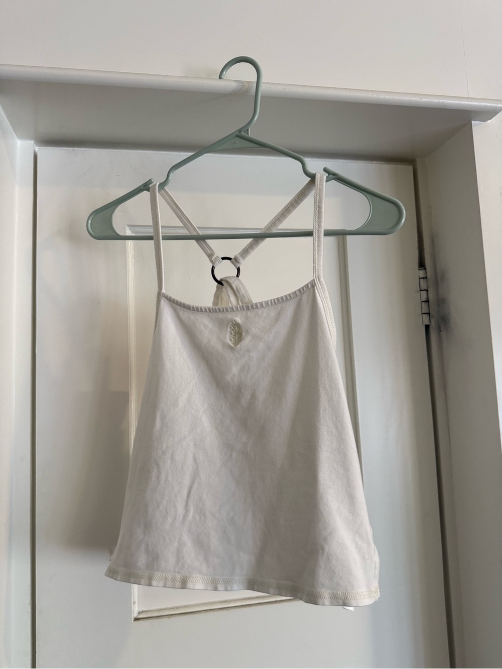 Free People Movement White Ring-Back Spaghetti Strap Tank Top